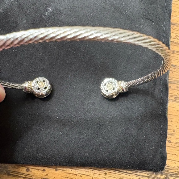 Brighton Silver Cable Bracelet with Gold Accents - Picture 3 of 5